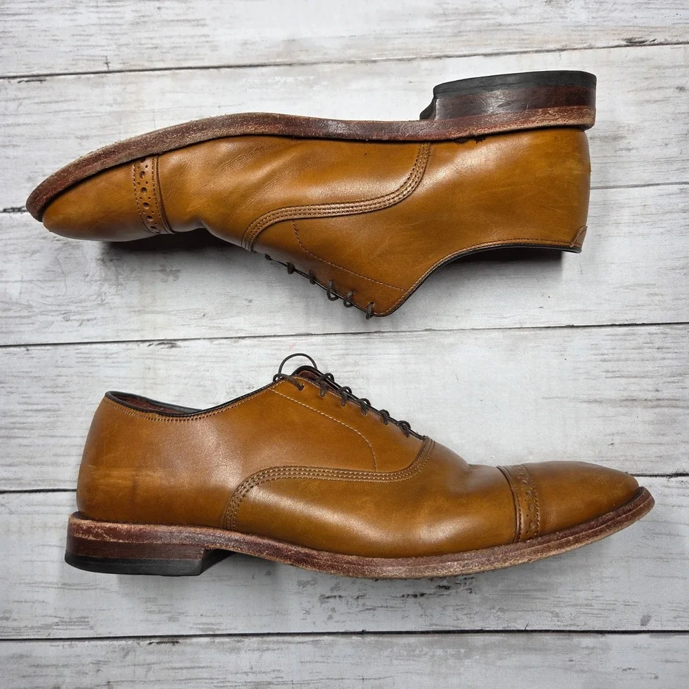 Allen Edmonds Fifth Avenue Oxford Cap Toe Men 10 D Walnut Leather Dress Shoes
